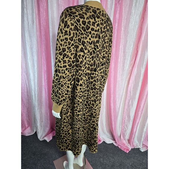 Torrid Leopard Cozy Knit Long Open Duster Cardigan Size Large - Picture 10 of 12